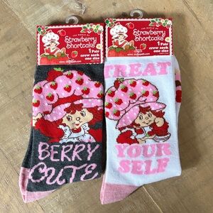 Strawberry Shortcake Crew Socks Berry Cute & Treat Yourself Women’s 🍓 Cupcake 🧁